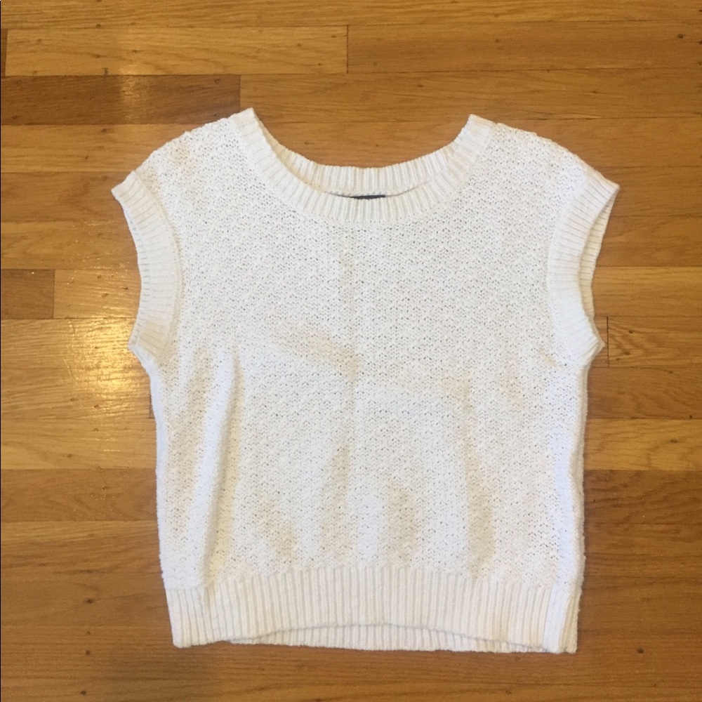 Banana Republic White Scoop Neck Sweater